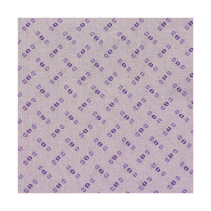 Tissu coton patchwork trio de pois violet