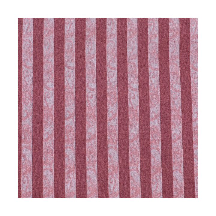 Tissu coton patchwork rayures fraise et rose clair