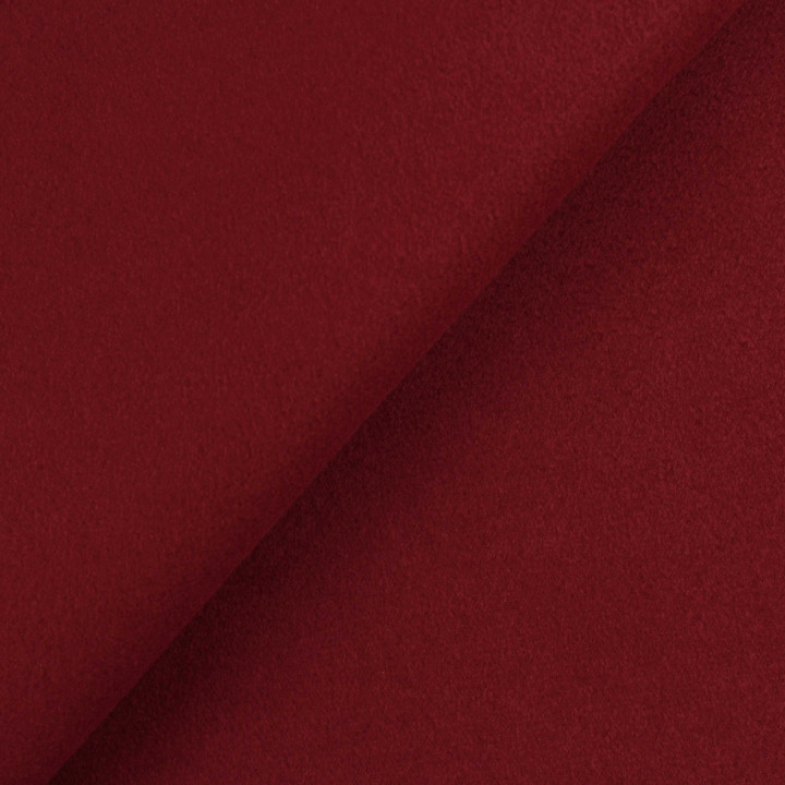 Coupon tissu caban bordeaux uni – Drap de laine pour manteau – Moline
