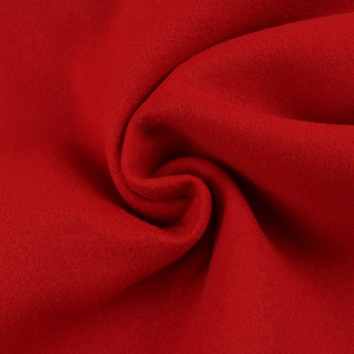 Coupon tissu caban uni rouge – Idéal manteau