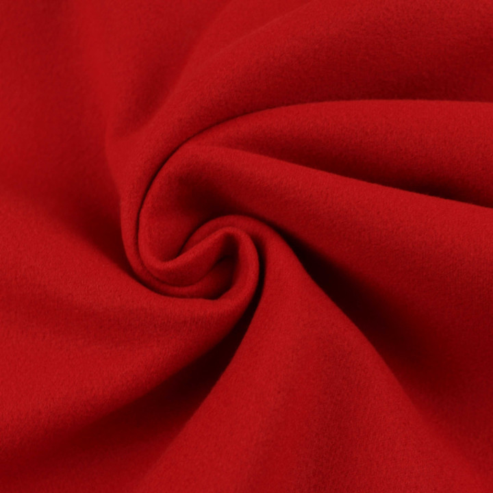 Coupon tissu caban uni rouge – Idéal manteau