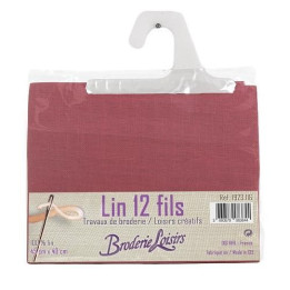Carré de lin rouge à broder 45 cm x 40 cm - 100% Lin