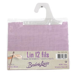 Carré de lin violet à broder 45 cm x 40 cm - 100% Lin