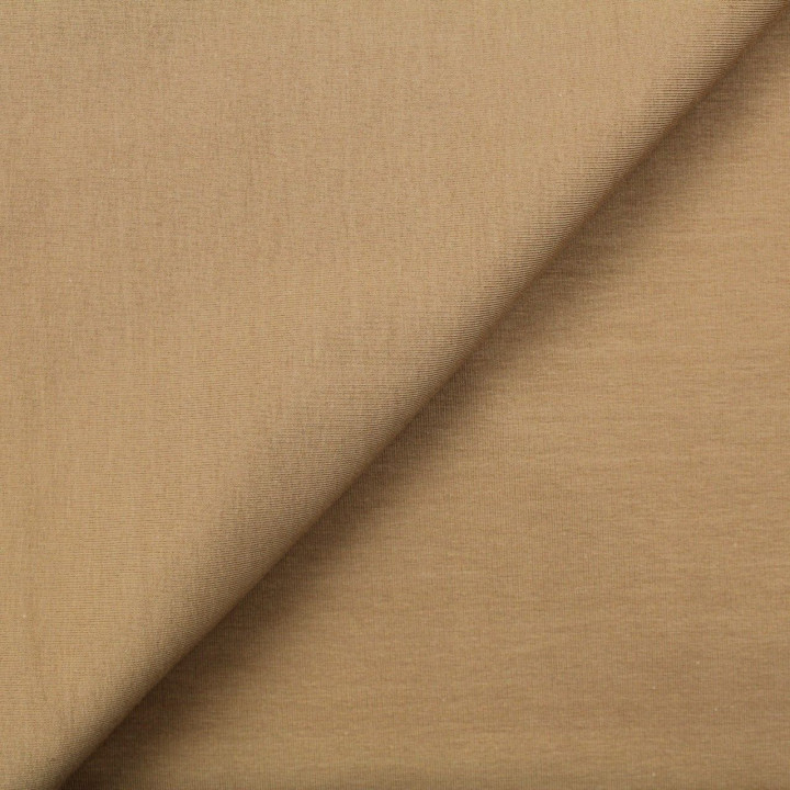 Tissu jersey coton uni marron auburn