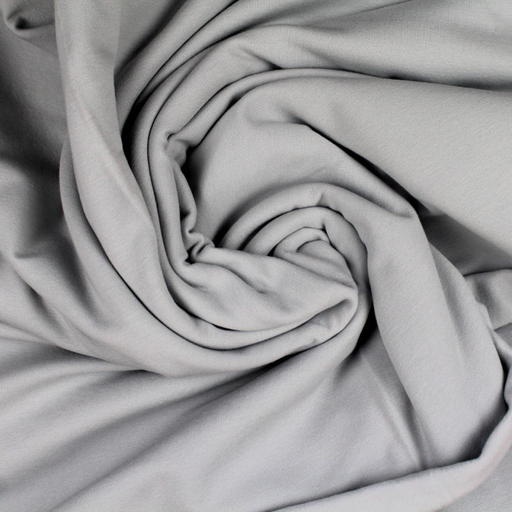 Tissu jersey coton uni gris