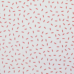Tissu coton blanc milleraie imprimé confettis rouge