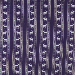 Tissu coton violet imprimé cerf
