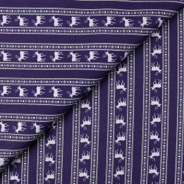 Tissu coton violet imprimé cerf – coupon de 3 m | Moline