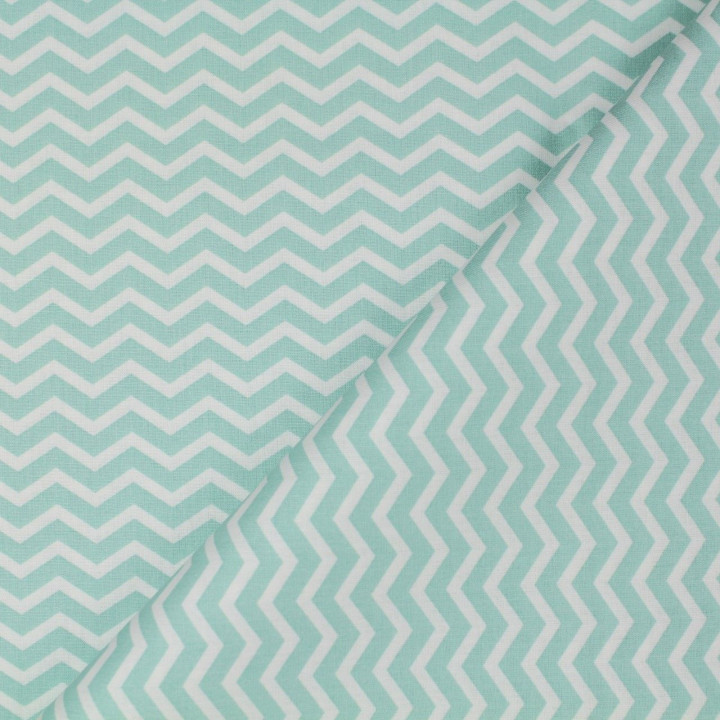 Tissu coton blanc imprimé géométrique