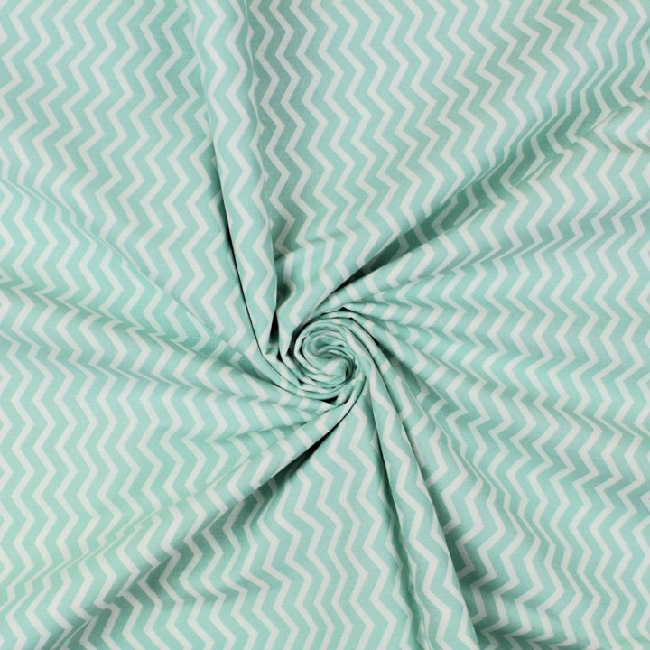 Tissu coton blanc imprimé géométrique