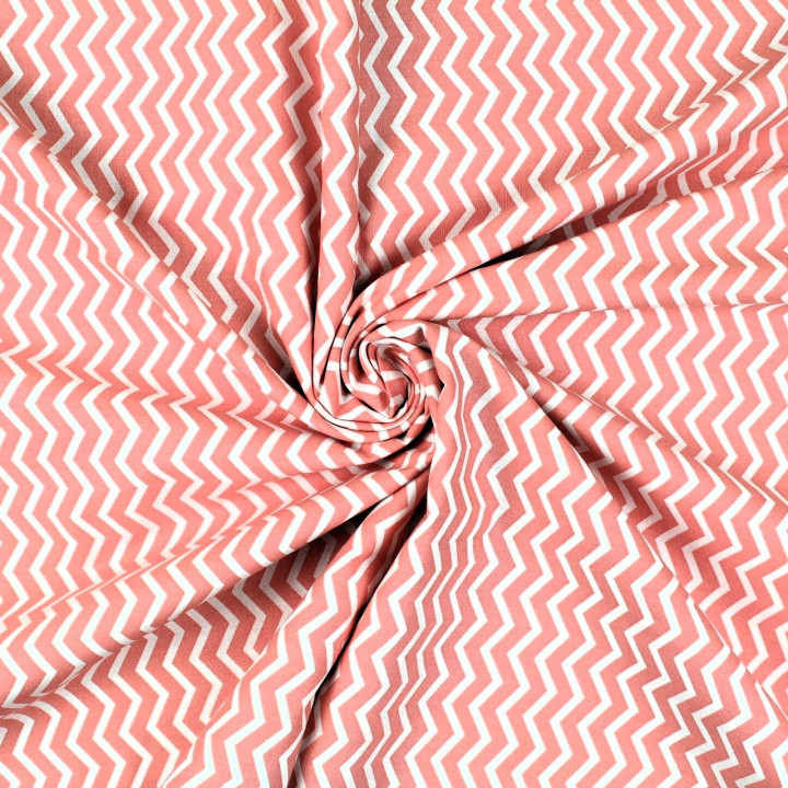 Tissu coton blanc imprimé géométrique