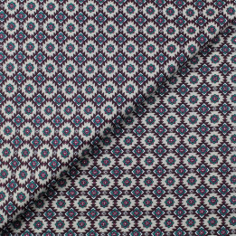 Tissu coton taupe imprimé géométrique