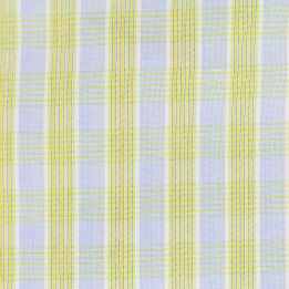 Tissu coton chemise blanc à rayures jaune, vert et bleu