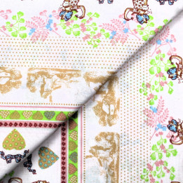 Tissu coton rose imprimé fantaisie – coupon de 3 m | Moline