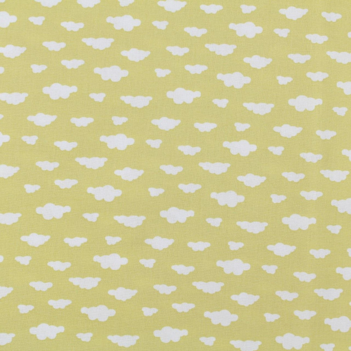 Tissu coton jaune imprimés nuage