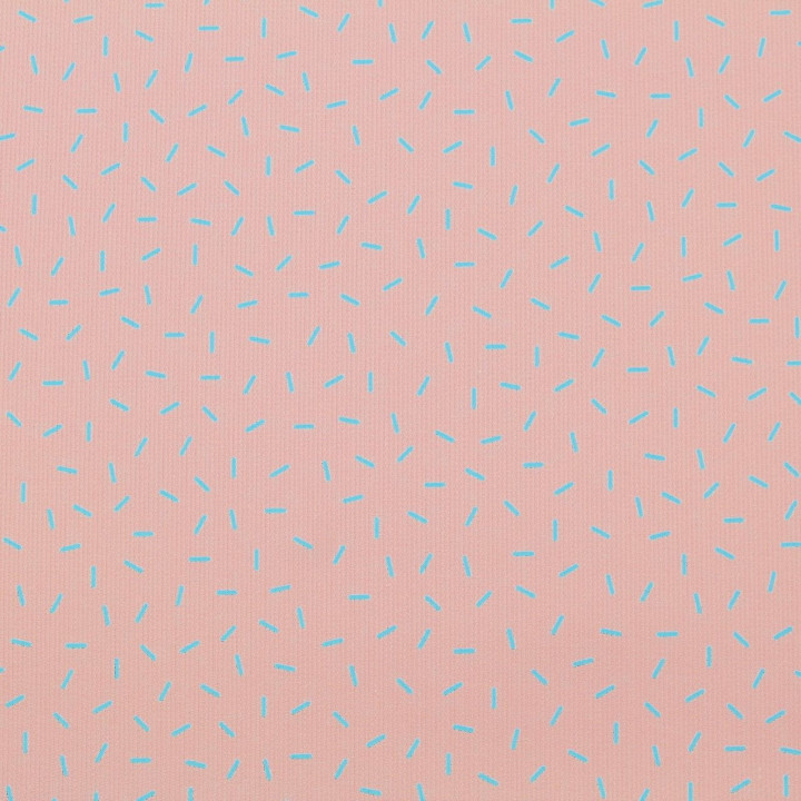 Tissu coton rose milleraie imprimé confettis