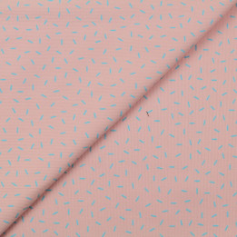 Tissu coton rose milleraie imprimé confettis au mètre | Moline
