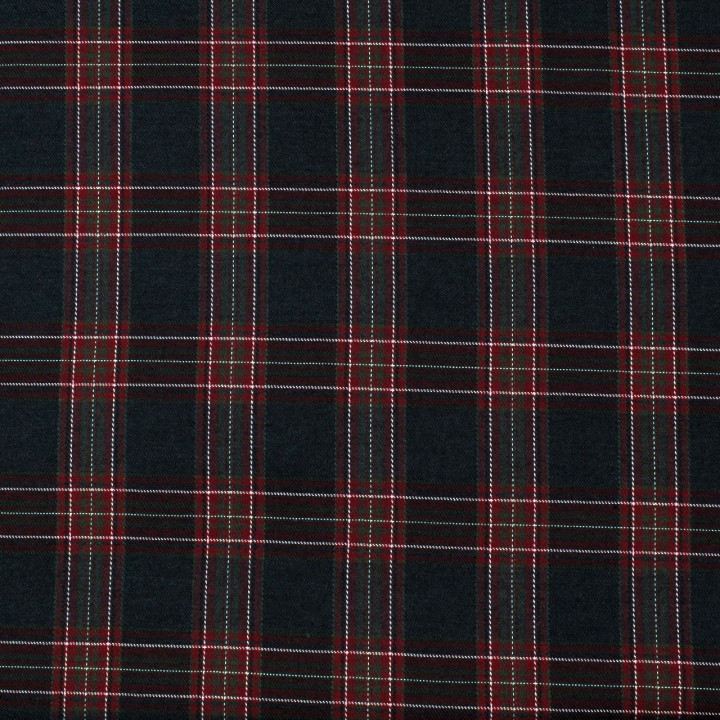 Tissu écossais noir charbon, rouge et blanc