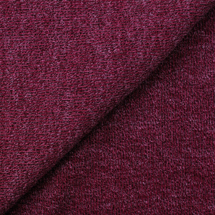 Tissu jersey côtelé prune