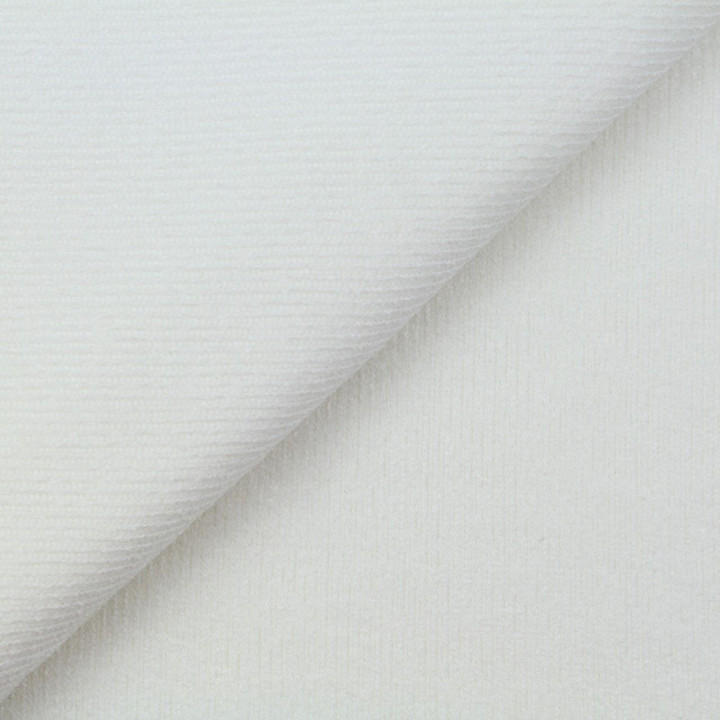 Tissu jersey côtelé blanc
