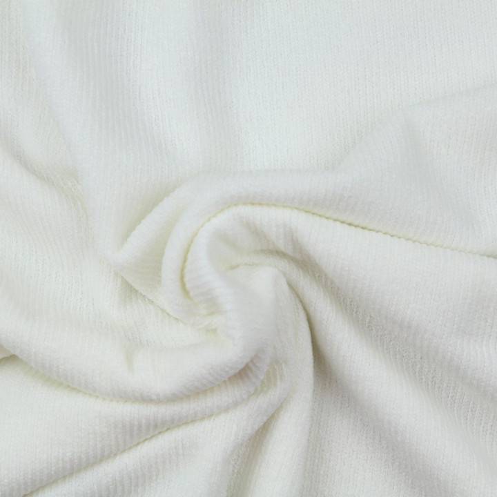 Tissu jersey côtelé blanc