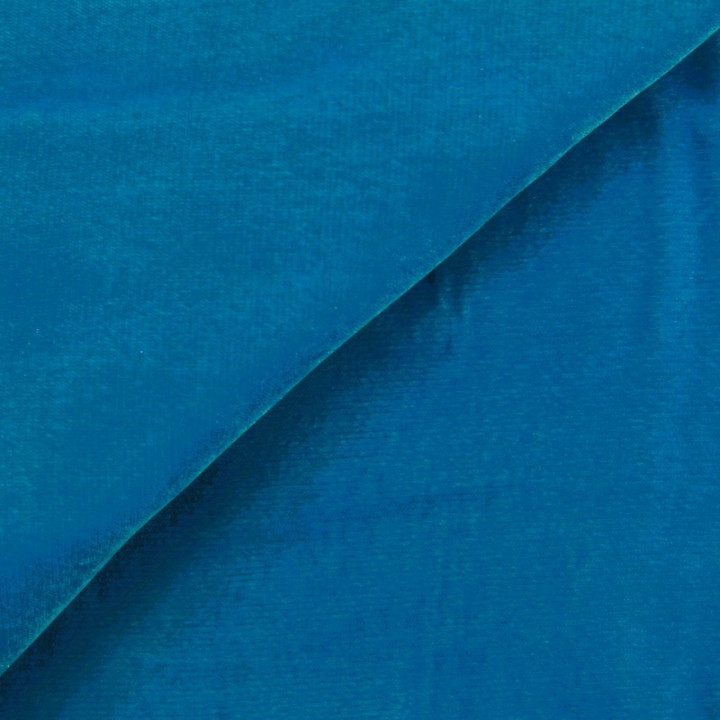 Tissu velours polyester bleu céleste