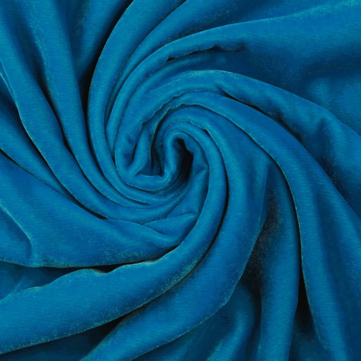 Tissu velours polyester bleu céleste