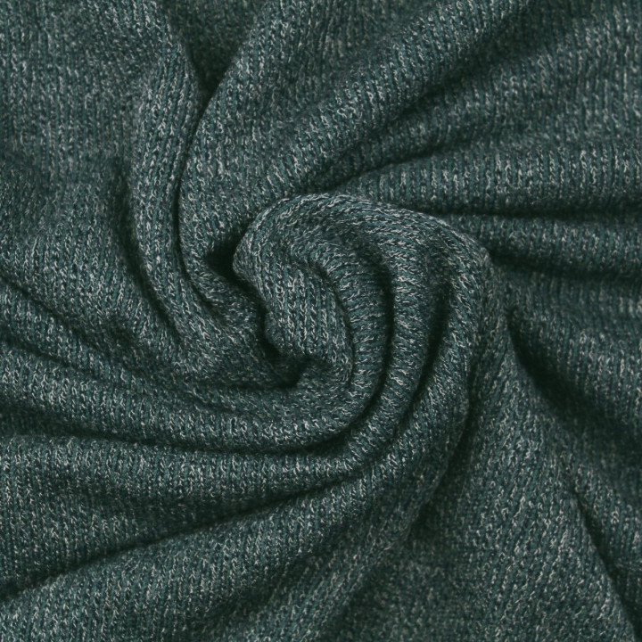 Tissu jersey côtelé vert