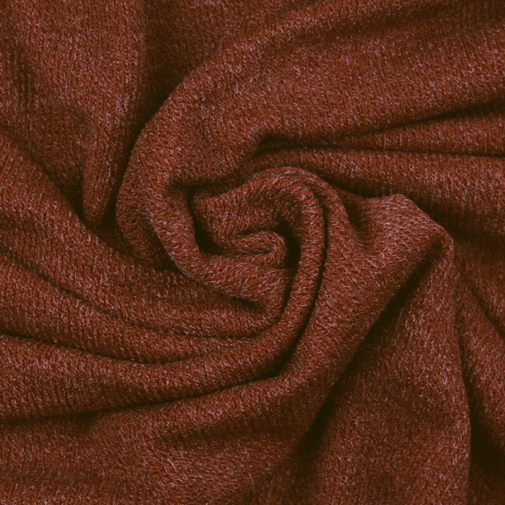 Tissu jersey côtelé noisette
