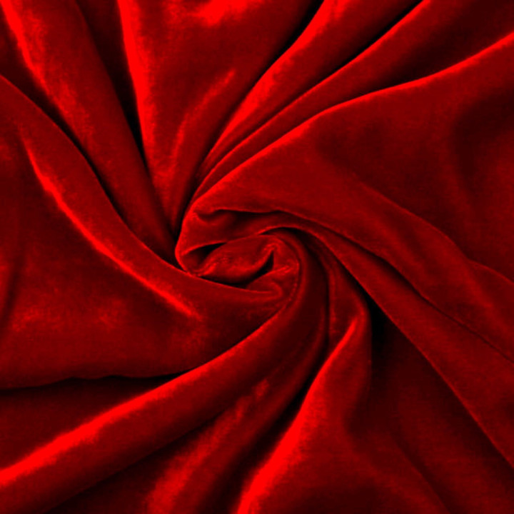 Tissu Velours Polyester Rouge
