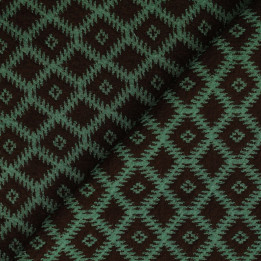 Tissus jersey noir imprimé géométrique vert bouteille