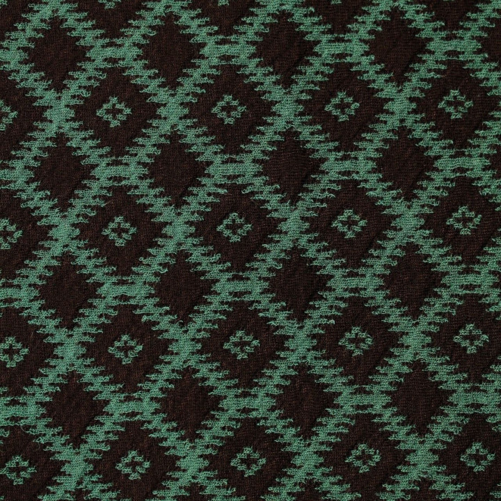 Tissus jersey noir imprimé géométrique vert bouteille