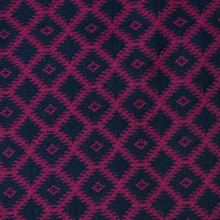 Tissus jersey noir imprimé géométrique grenat