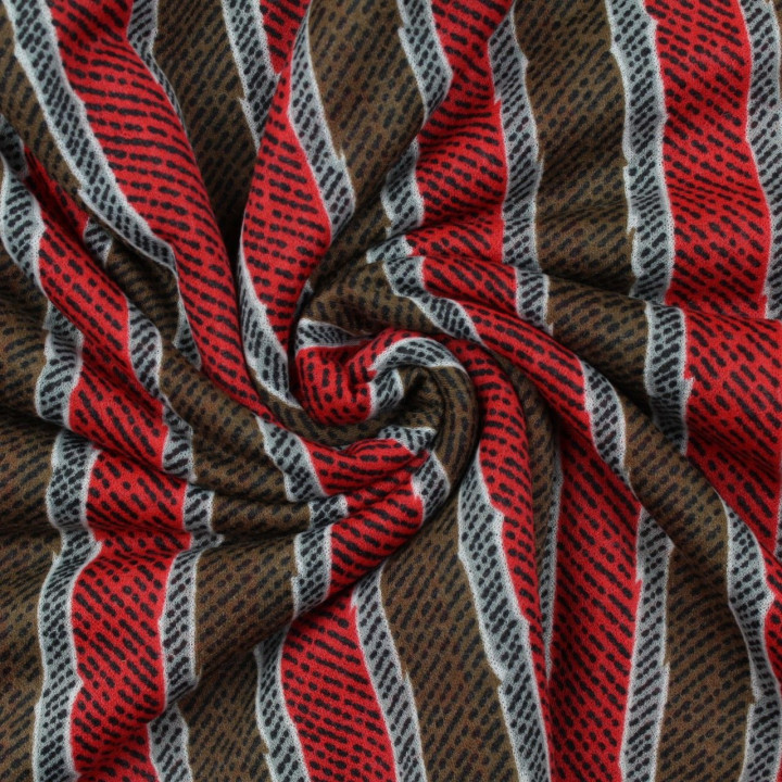 Tissus couture polyester imprimé rayures