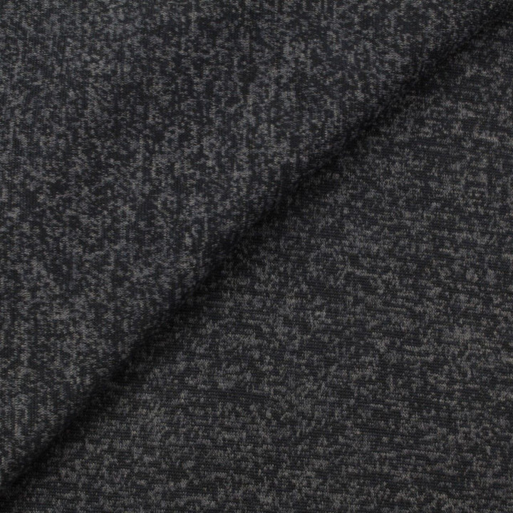 Tissu jersey polyester chiné bleu nuit