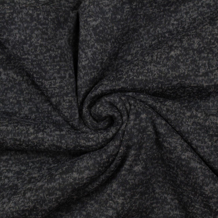 Tissu jersey polyester chiné bleu nuit