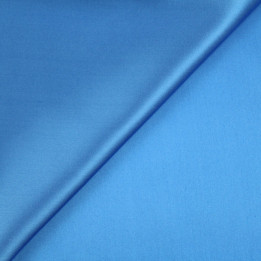 Tissu satin de soie uni bleu au mètre | Moline