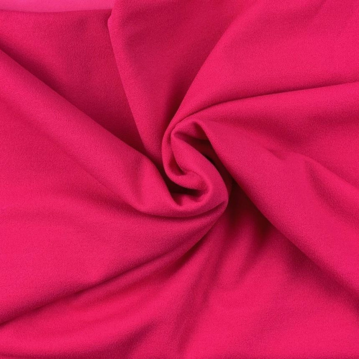 Tissus crêpe de polyester uni fuchsia