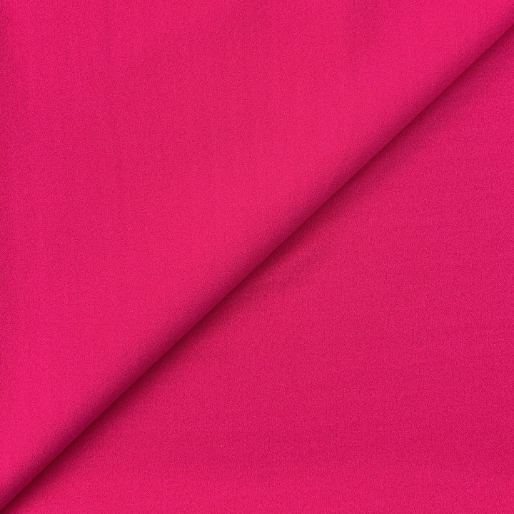 Tissus crêpe de polyester uni fuchsia