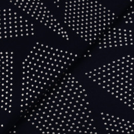 Tissus couture polyester noir strass or