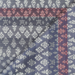 Tissus couture polyester rayure bleu imprimé géométrique