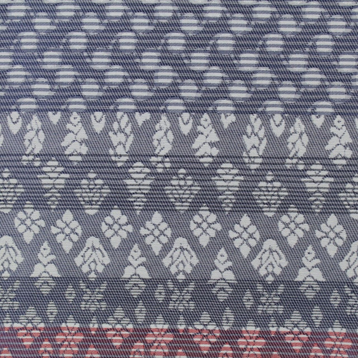 Tissus couture polyester rayure bleu imprimé géométrique