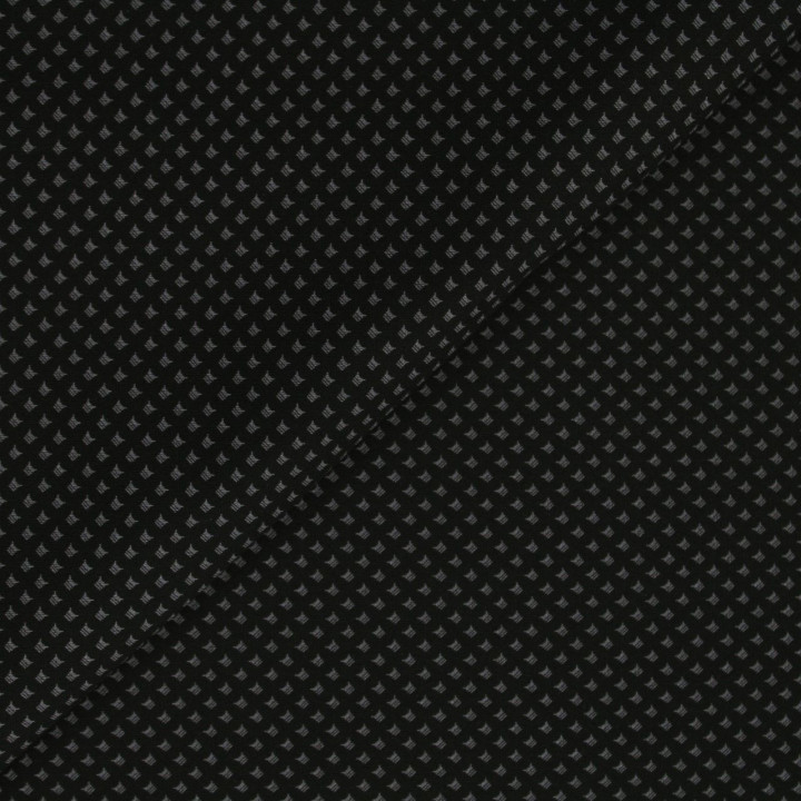 Tissus couture polyester noir imprimé géométrique