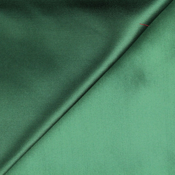 Tissu satin de soie uni vert bouteille