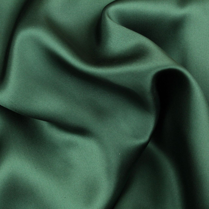 Tissu satin de soie uni vert bouteille