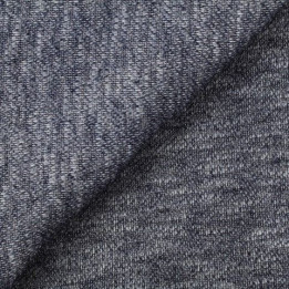 Tissus jersey écru chiné bleu marine | Moline