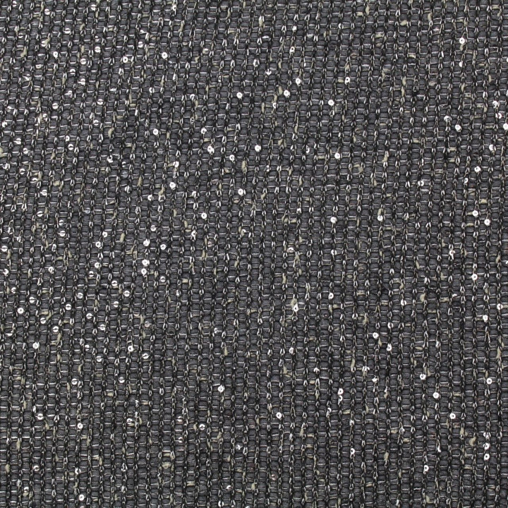 Tissus couture polyester gris pailleté argent