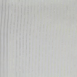 Tissu mousseline de soie blanc imprimé rayures liseré doré