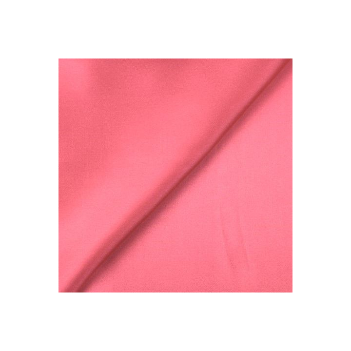 Tissu satin de soie uni corail