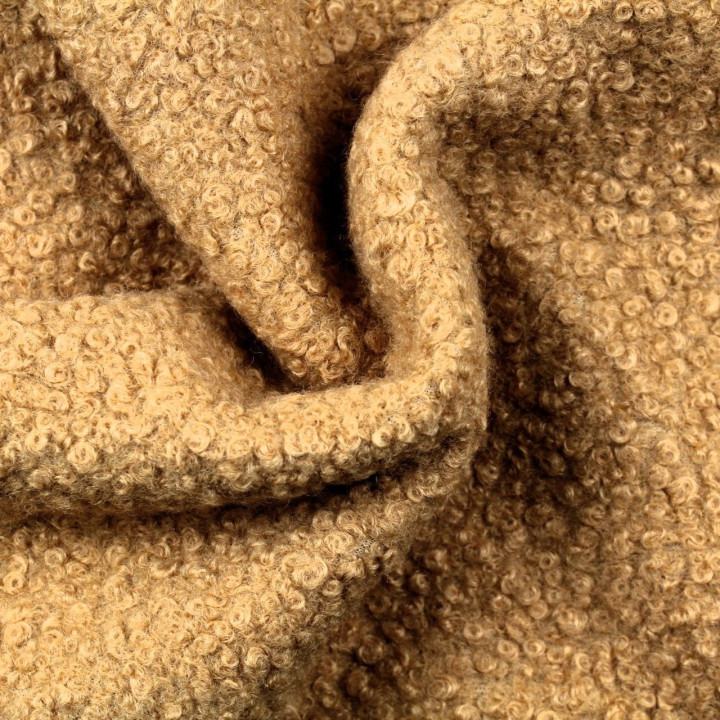 Tissus lainage bouclette beige